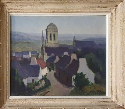 View of a village by Ulysse Gorrin