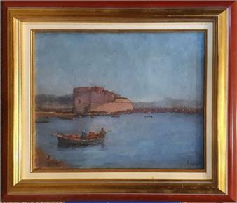 The fishermen in front of the fort balaguier, - Emile Deprad