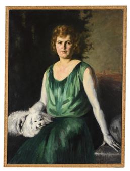 Woman portrait with dog - Peter von Hamme