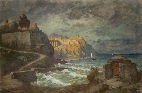 Moody Mediterranean Coast by Albert Lang, 1926