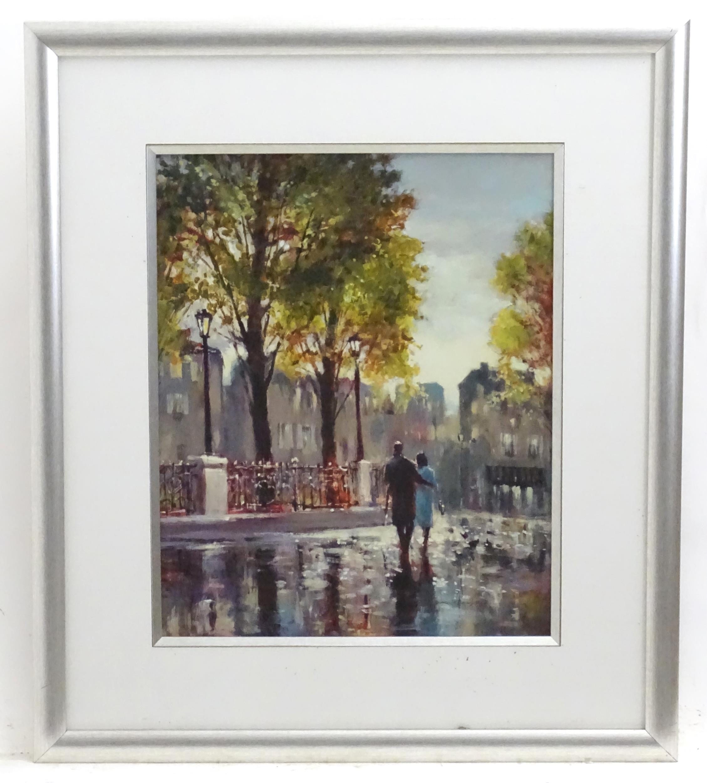 Brent Heighton | Two figures walking down a Continental street | MutualArt