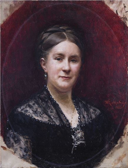 Portrait of a lady by Raimundo de Madrazo y Garreta, 1886