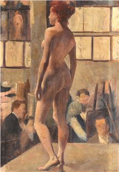 THE ART CLASS, FEMALE NUDE MODEL - B. Duvivier