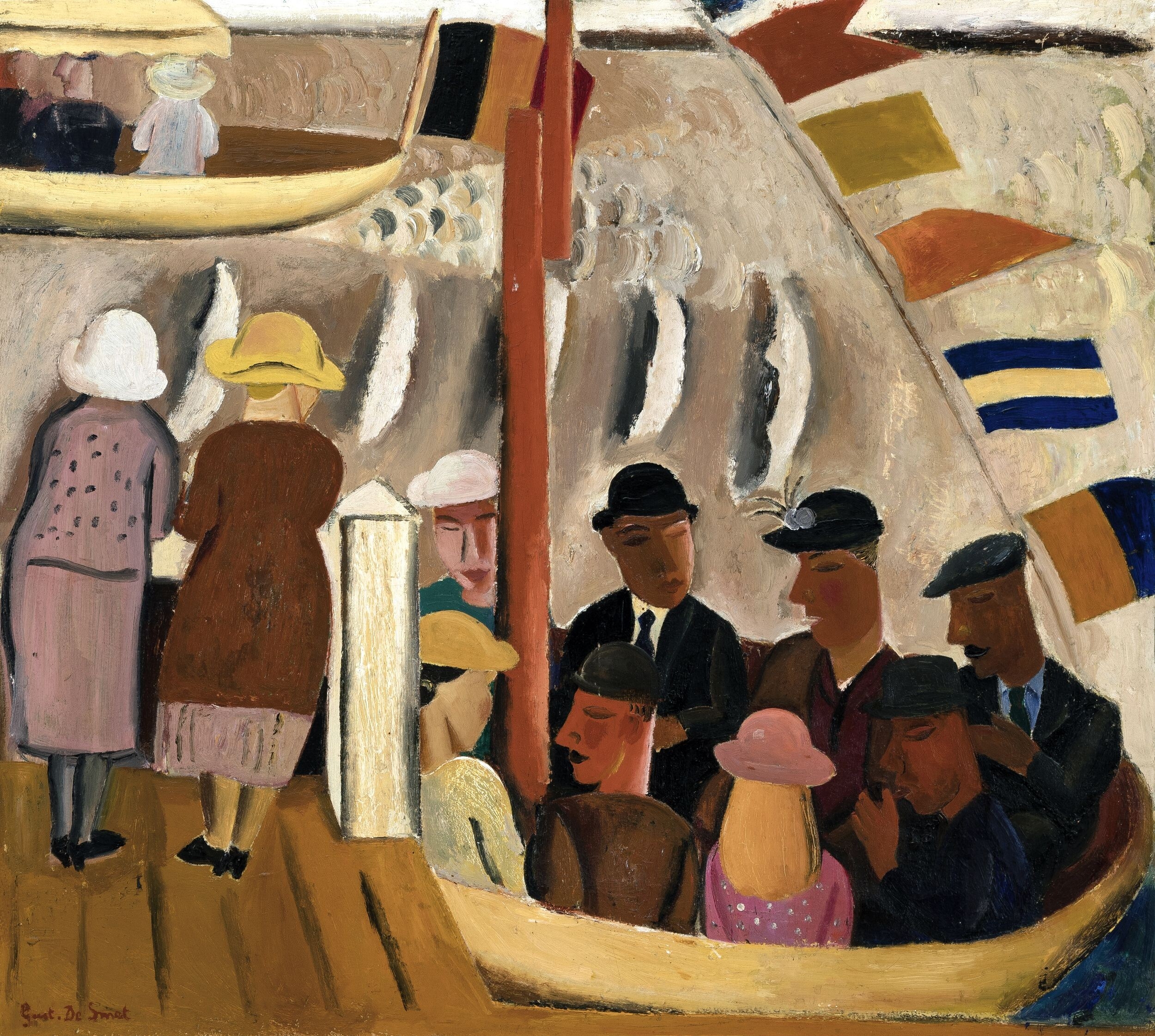 Artwork by Gustave de Smet, The pleasure boat, Made of Oil on canvas