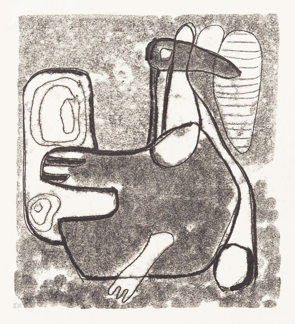 Artwork by Zofia Czerwosz, Composition, Made of monotype/paper