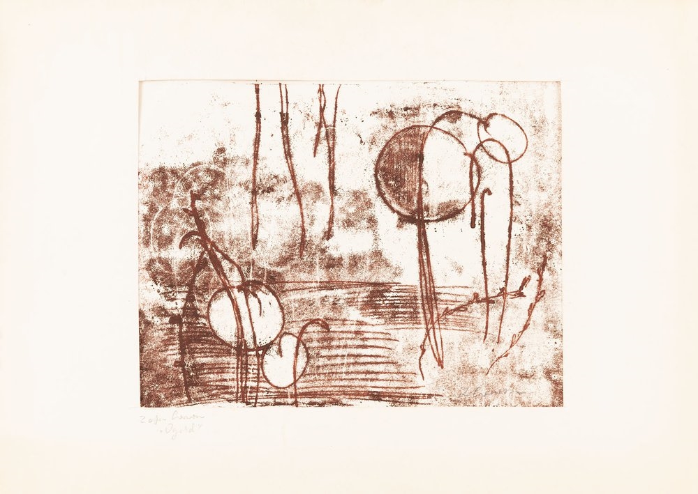 Artwork by Zofia Czerwosz, Garden, Made of monotype/paper