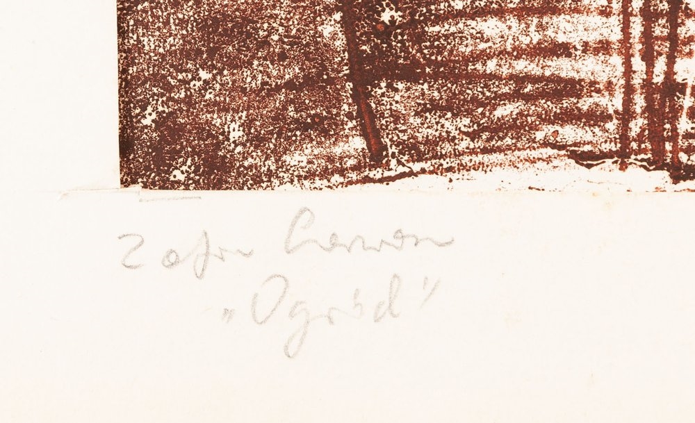 Artwork by Zofia Czerwosz, Garden, Made of monotype/paper