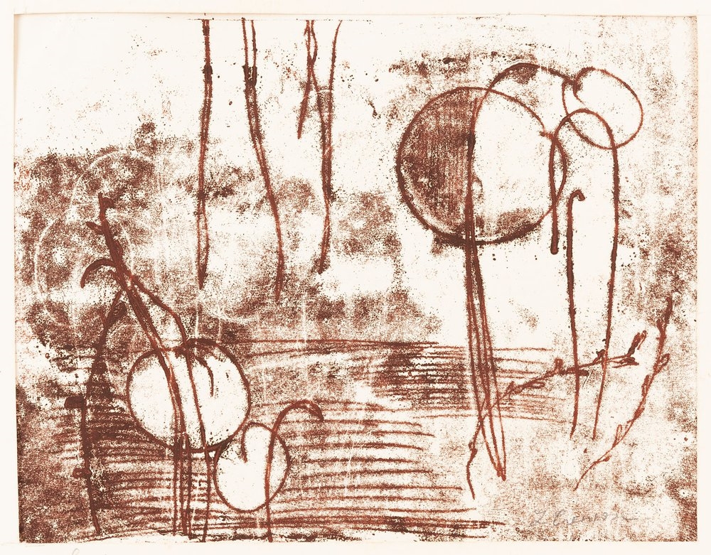 Artwork by Zofia Czerwosz, Garden, Made of monotype/paper