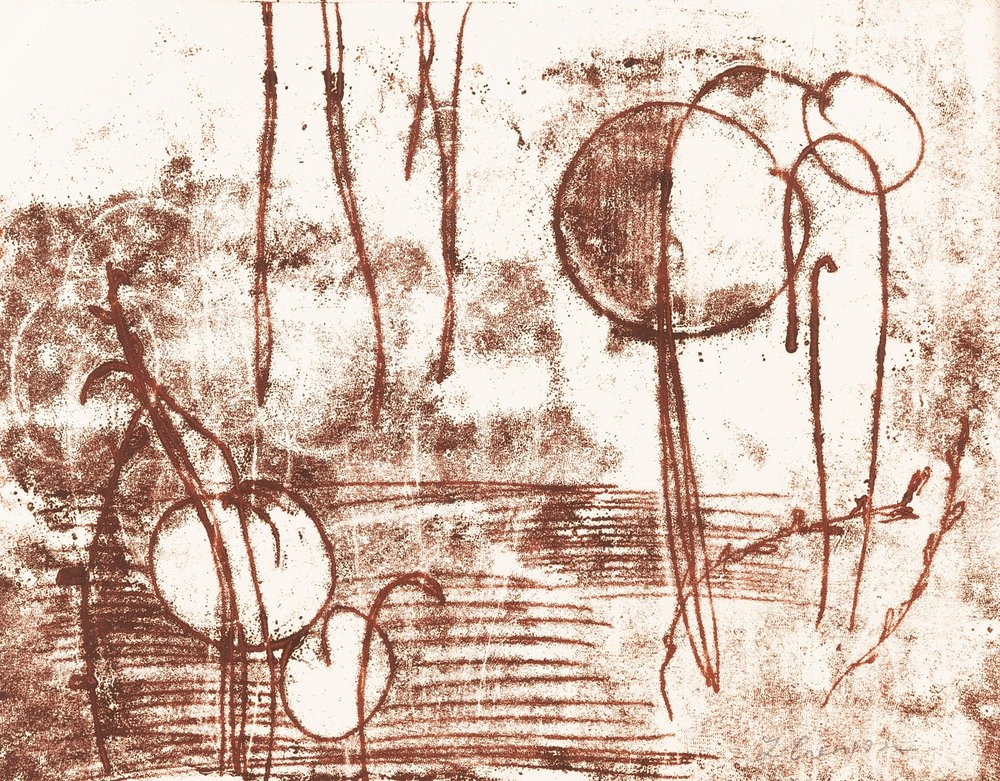 Artwork by Zofia Czerwosz, Garden, Made of monotype/paper