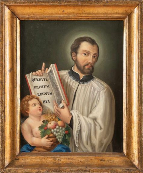 Santo con angelo reggente cornucopia by Adeodato Malatesta, 1850