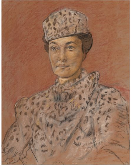 Portrait of a Woman in Furs by Jerome Myers, 1939
