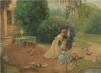 Domestic outdoor scene - Franz Gelbenegger