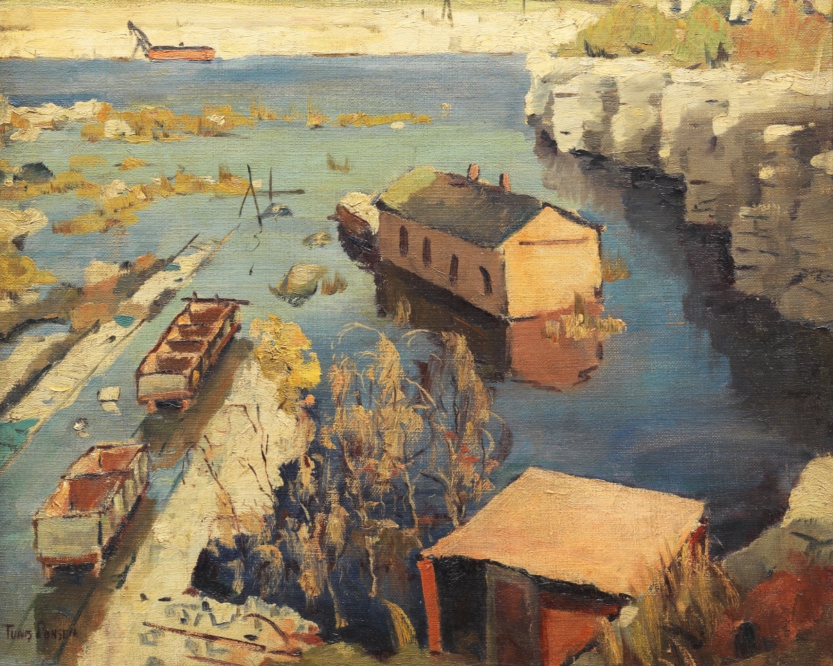 Artwork by Tunis Ponsen, Stone Quarry, Made of Oil on burlap canvas