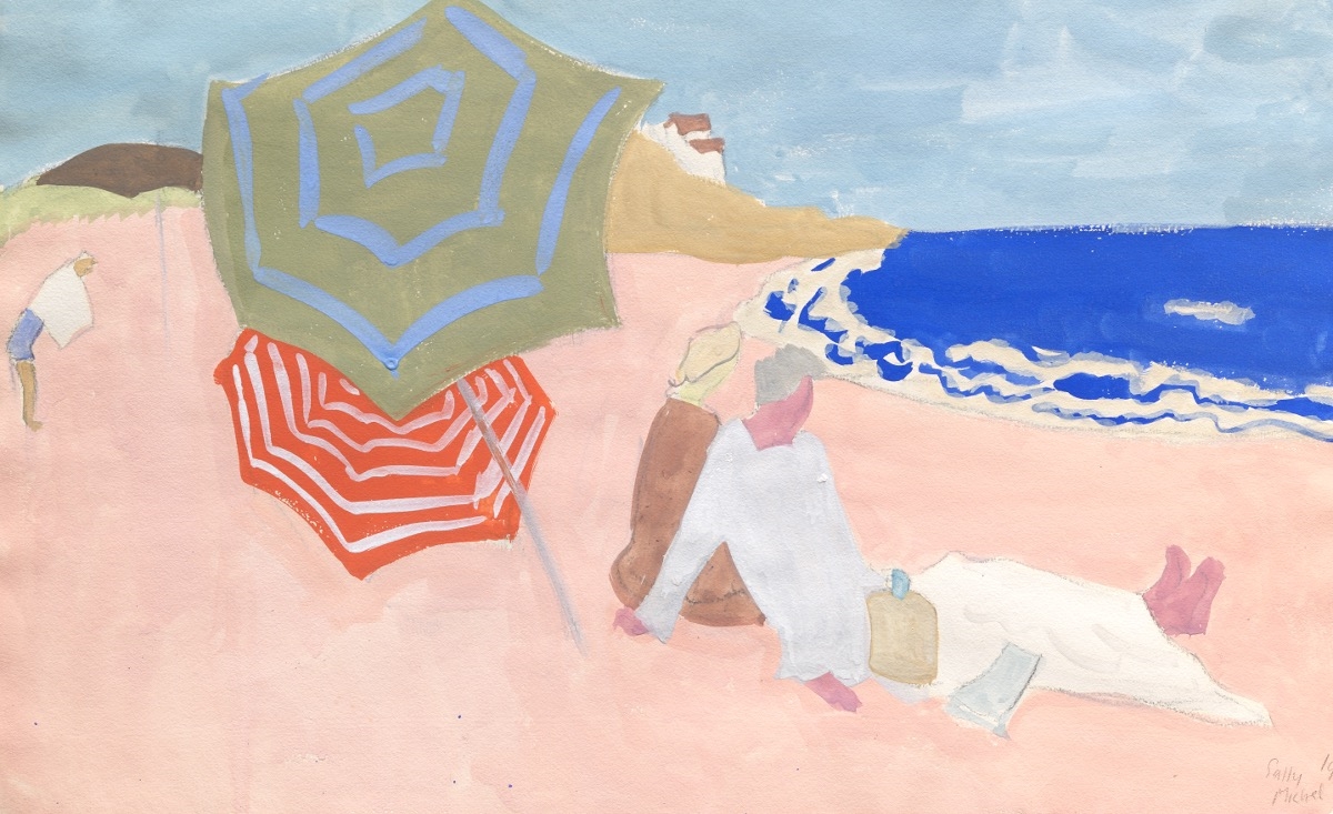Artwork by Sally Avery, Beach Umbrellas, Made of Watercolor on paper