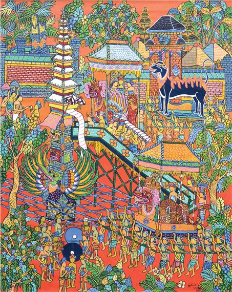 Mengarak Bade by I Wayan Pugur