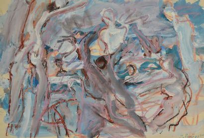 Bathing in mauve and blue