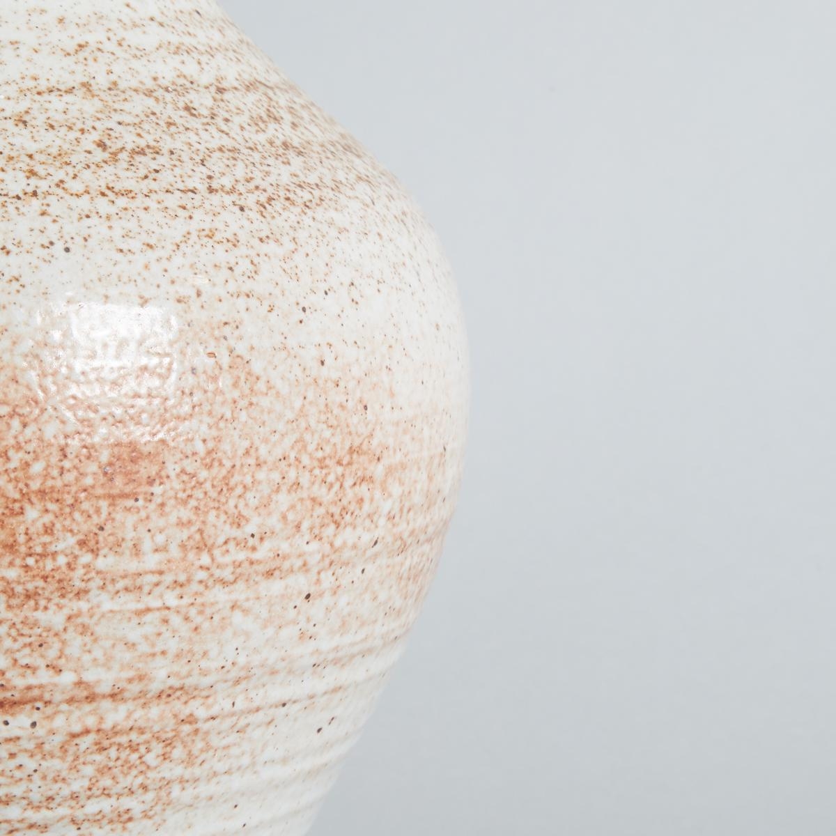 Artwork by Mike Spencer, Lynn Spencer, A Mike and Lynn Spencer Shino Floor Vase, Made of cream coloured glaze with red
