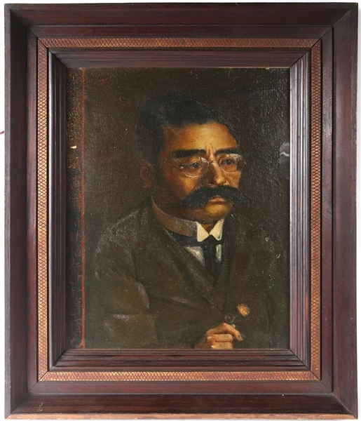 Artwork by Kishida Ryusei, Portrait of Kondo Tsugushige; copy of the portrait, Made of oil on canvas; watercolor