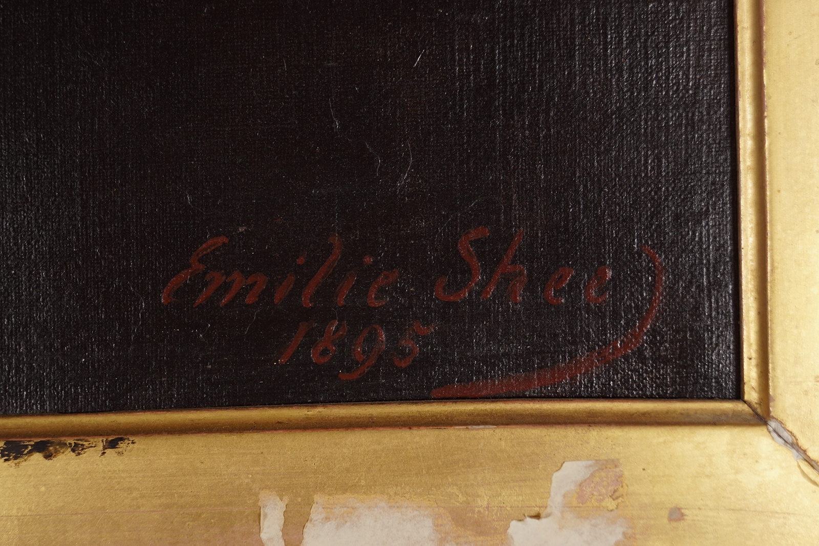 Artwork by Emilie Sheen, Three-quarter length portrait of a seated judge wearing a red robe, Made of oil on canvas