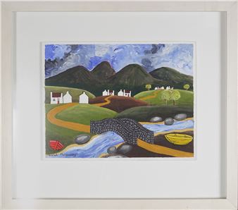 Cottages in a landscape - Patrick Muldowney