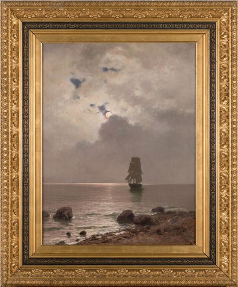 Ship at sunset by Eugen Taube, 1889