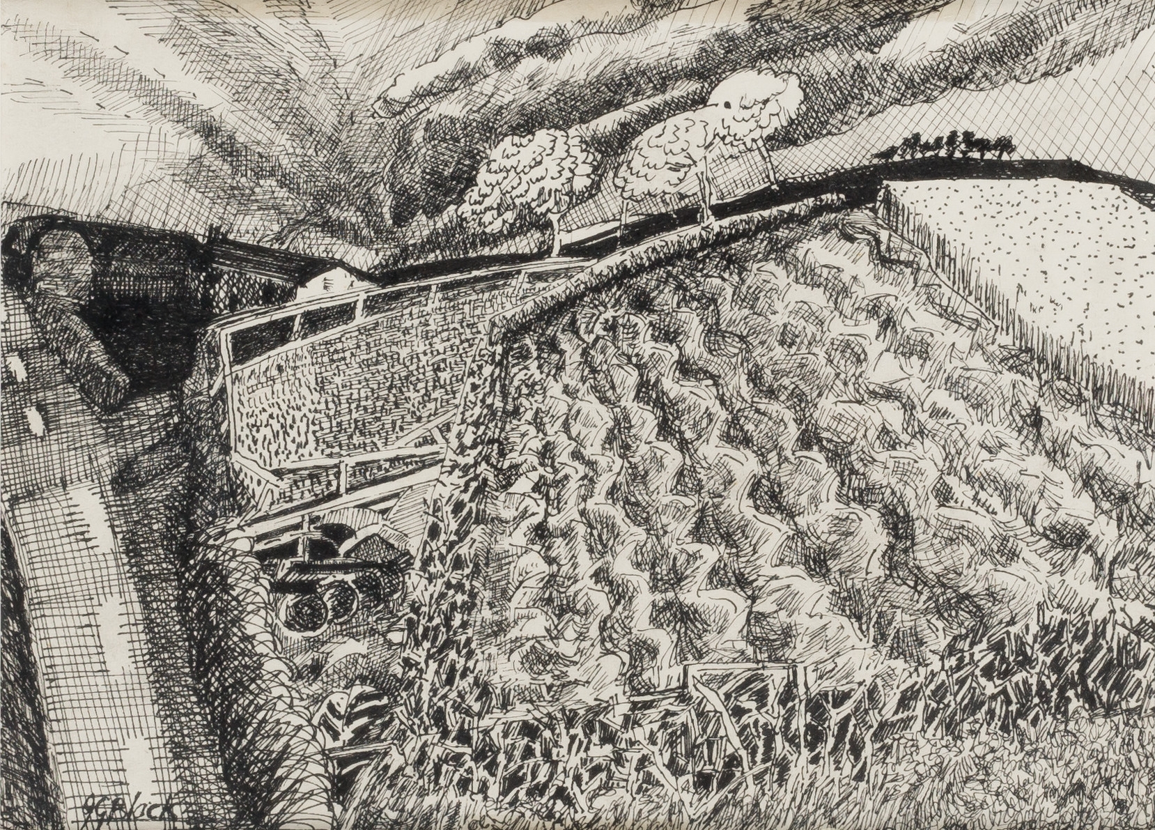 Artwork by James Grant Black, La siembra, Made of Ink drawing