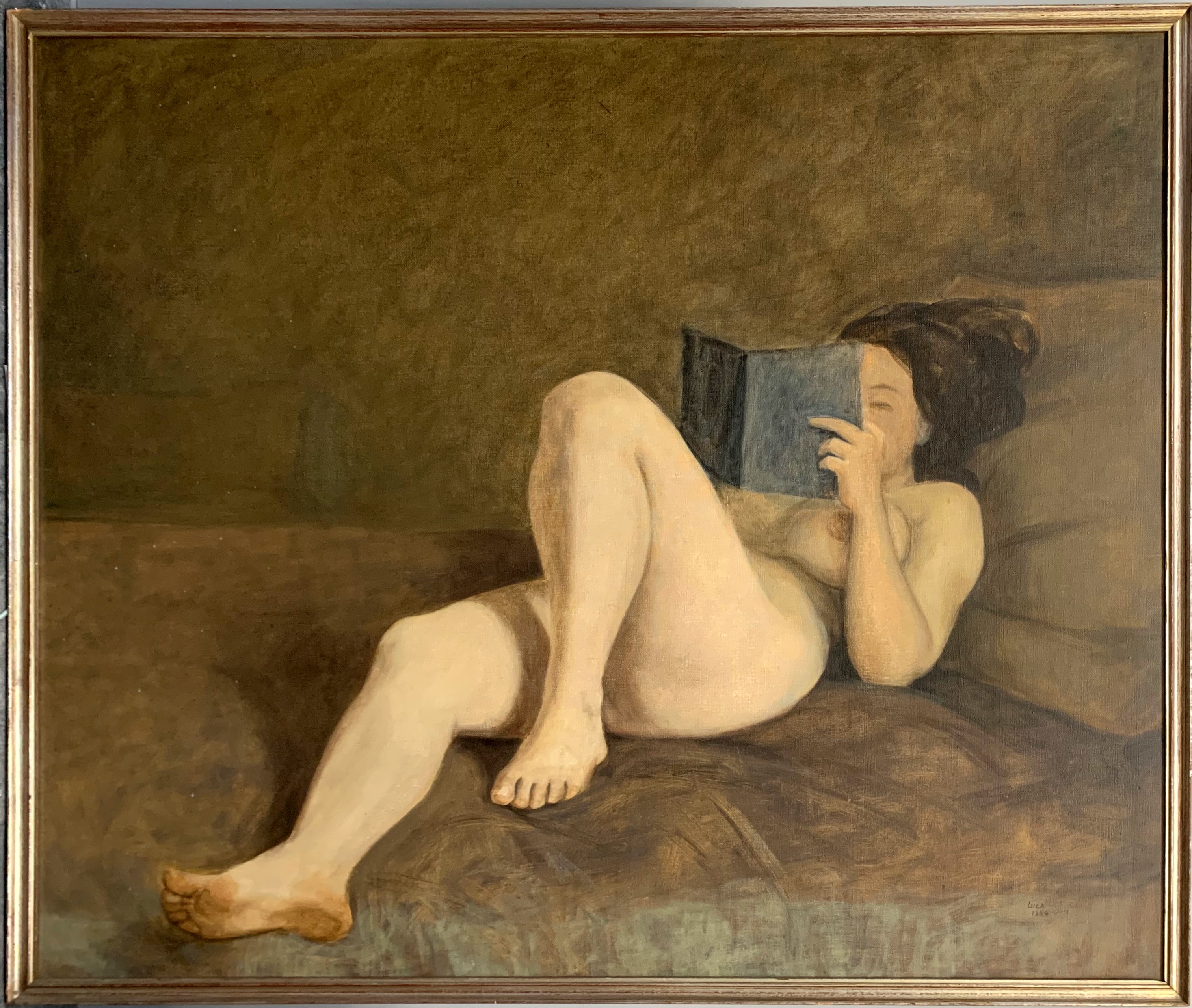 Donna nuda che legge by Luca Vernizzi, 1964