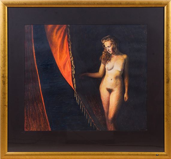 Untitled - Nude with Red Curtain