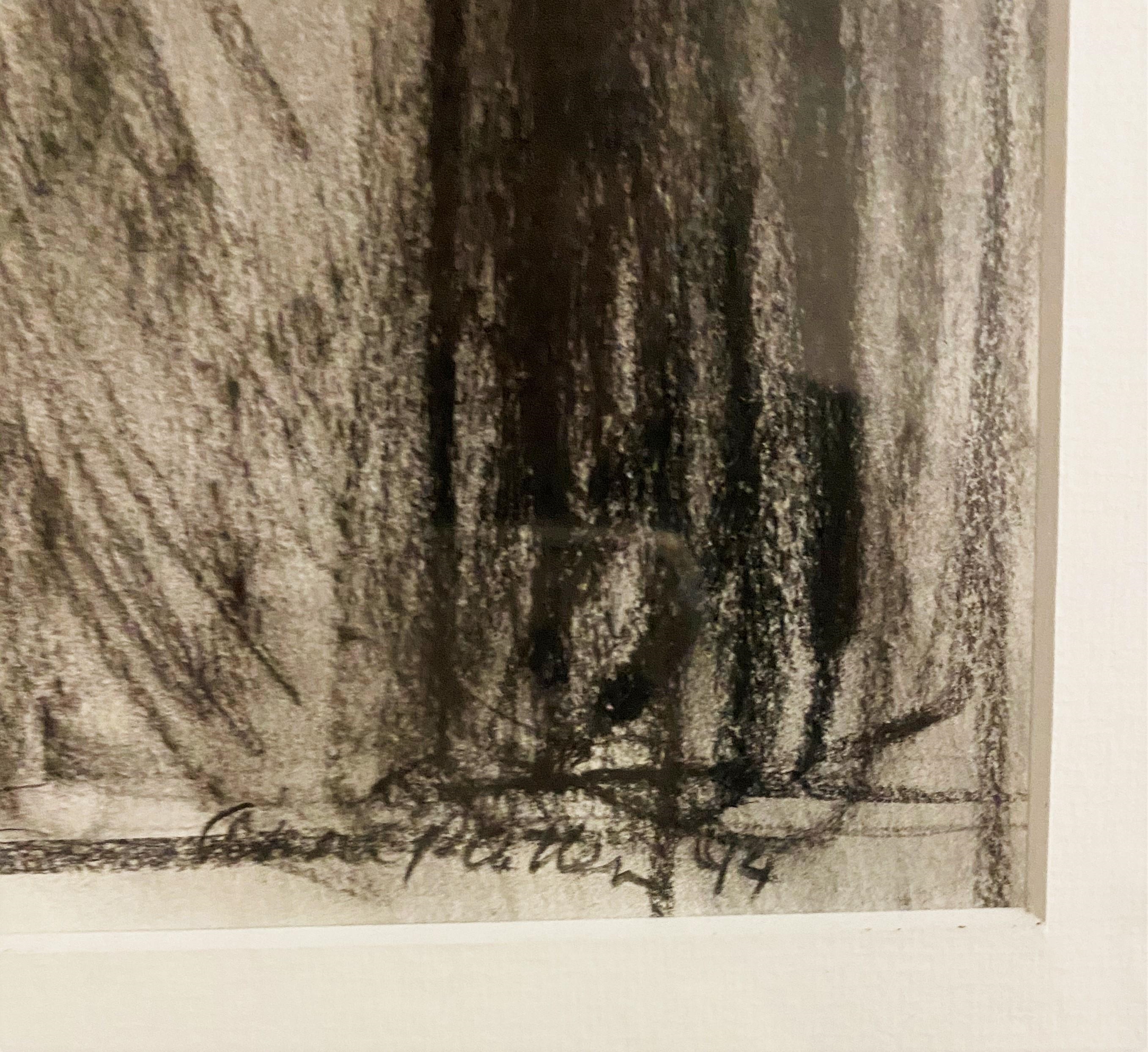 Artwork by Anna Platten, Untitled – Woman with puppets, Made of Charcoal on paper