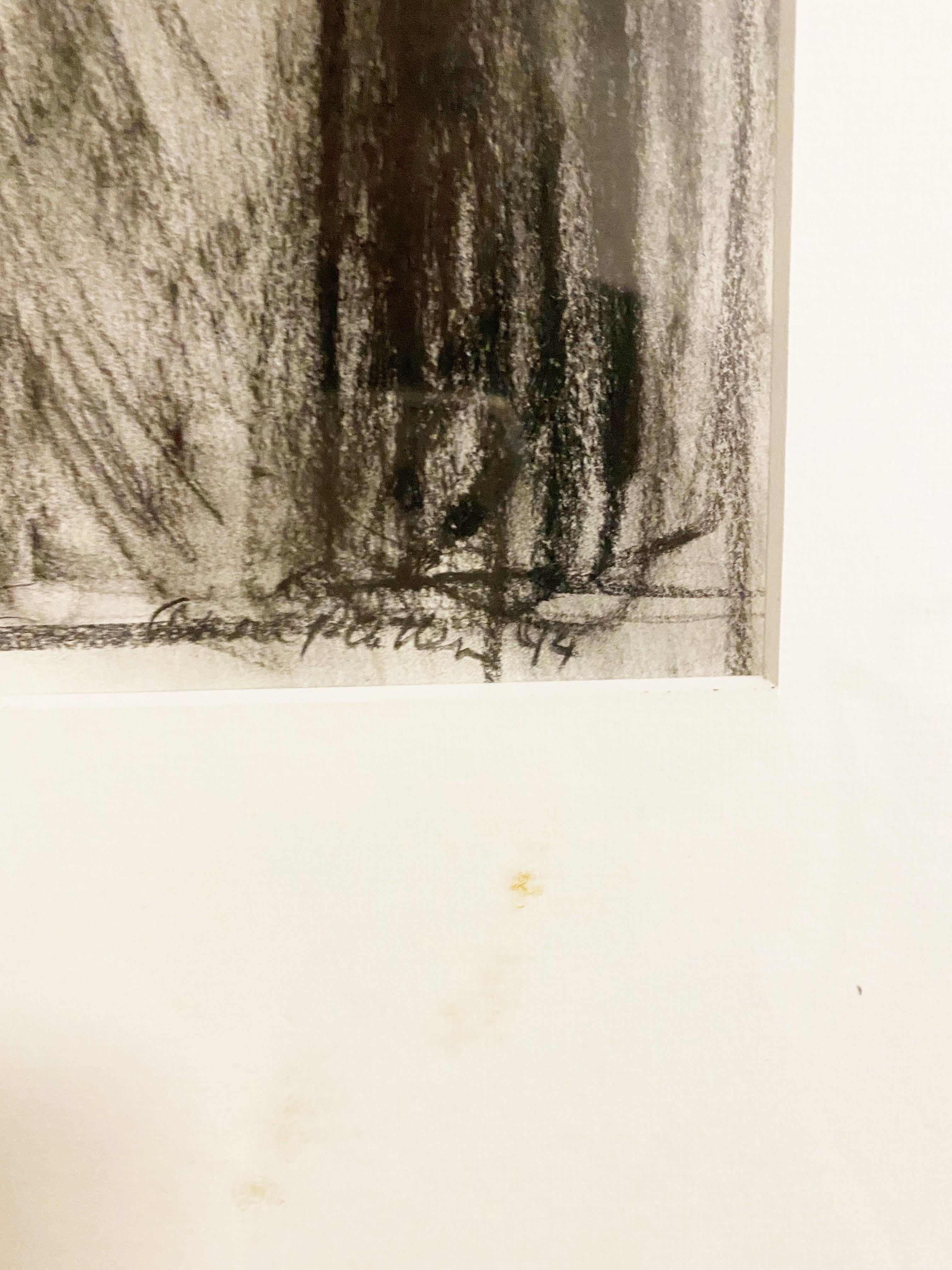 Artwork by Anna Platten, Untitled – Woman with puppets, Made of Charcoal on paper