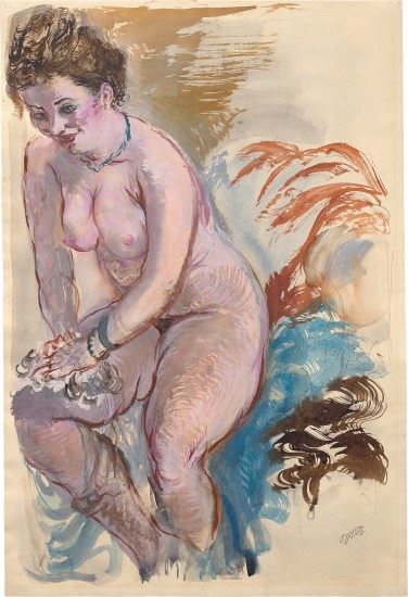 Female Nude, Cape Cod by George Grosz, Executed in 1941