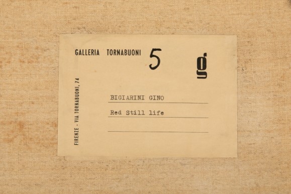 Artwork by Gino Bigiarini, Red Still Life, Made of Oil on canvas