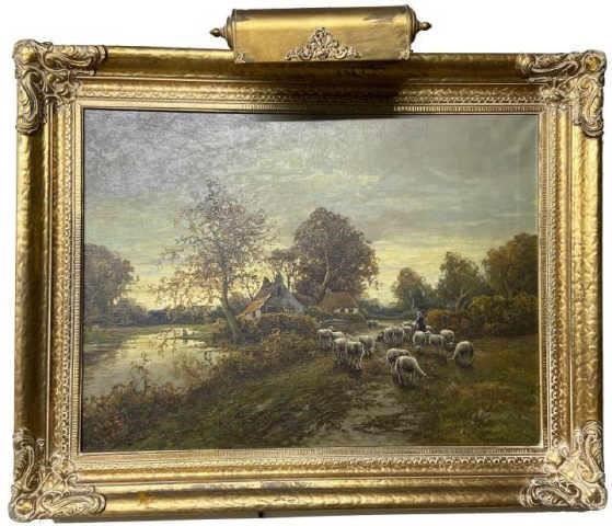 SHEEP, SHEPHERD & COTTAGES by H. Rupprecht