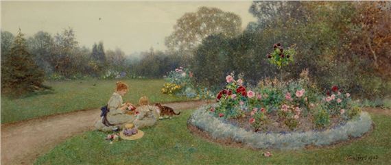 Gathering roses by Thomas James Lloyd, 1903