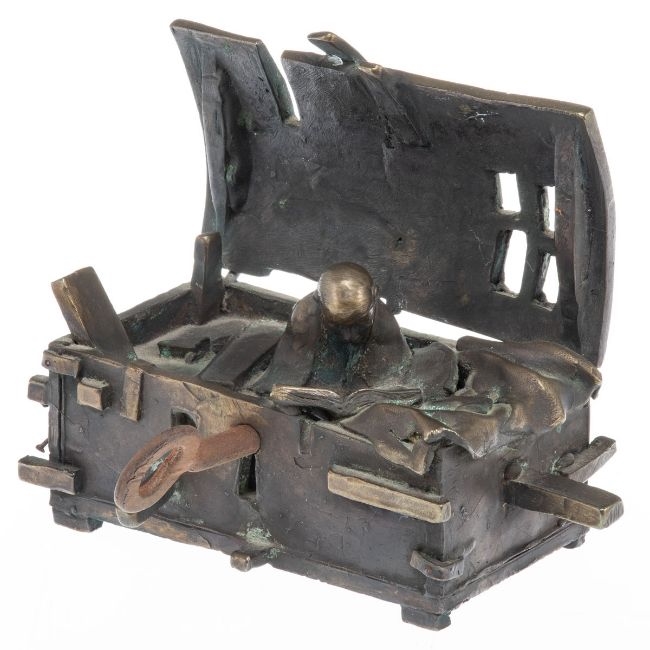 Artwork by Piotr Jacub Banasik, Eremit, Made of Bronze. Brown patina