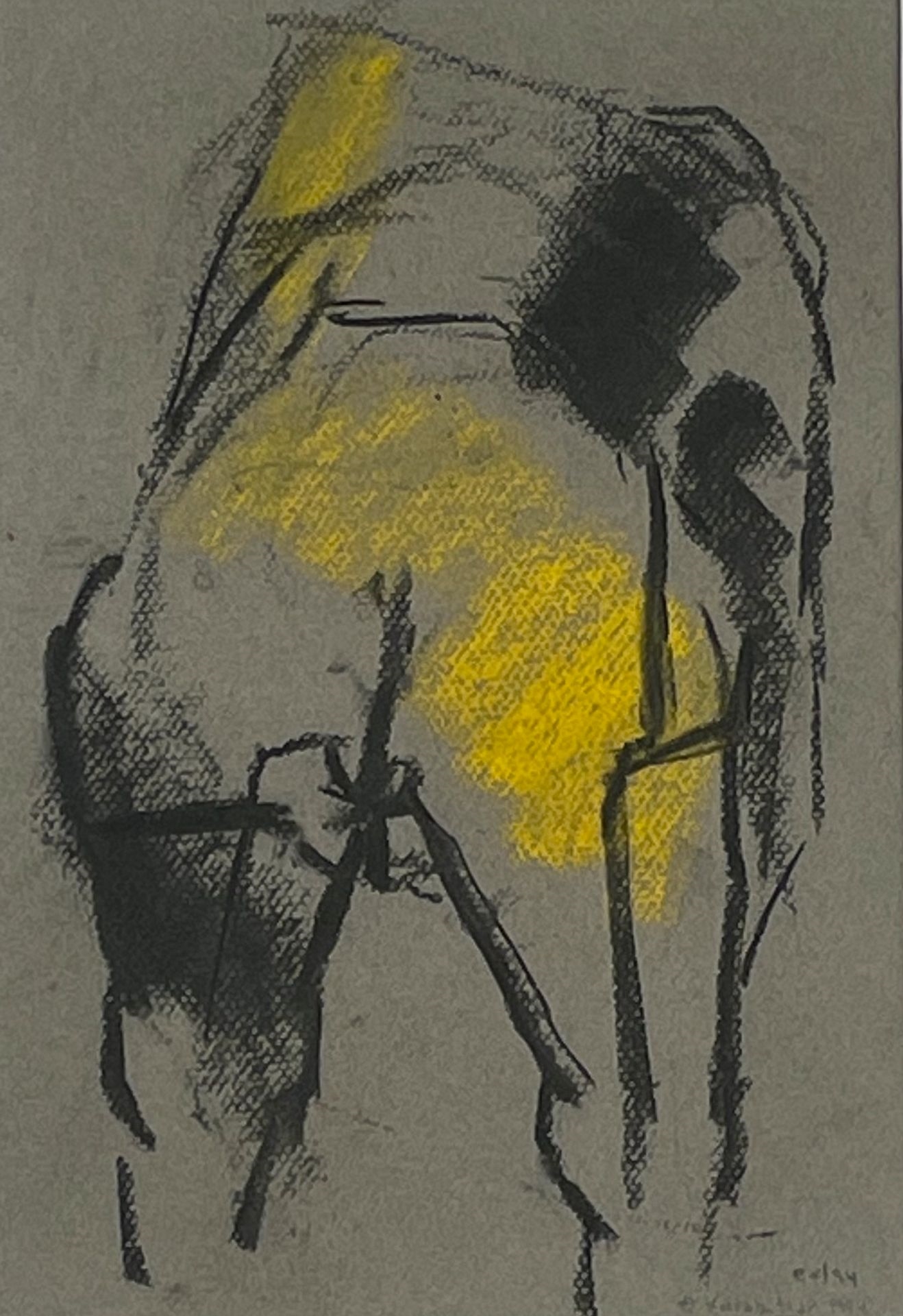 Artwork by Enrique Karabitian, Nude from behind, Made of Pastel on paper
