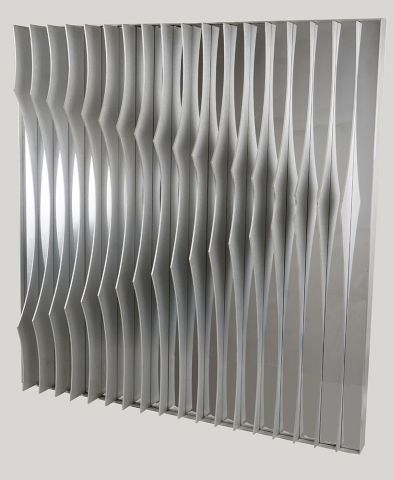 Artwork by Jean-Jacques Besner, Untitled, Made of Aluminum low-relief on a miror plaque
