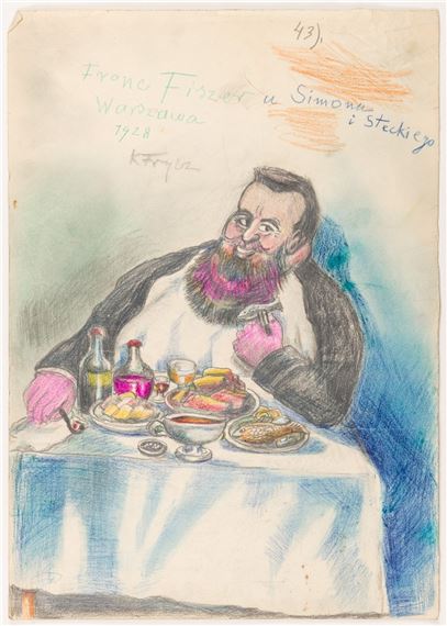 Franc Fiszer w restauracji Simona i Steckiego przy Krakowskim Przedmieściu, by Karol Frycz, 1928