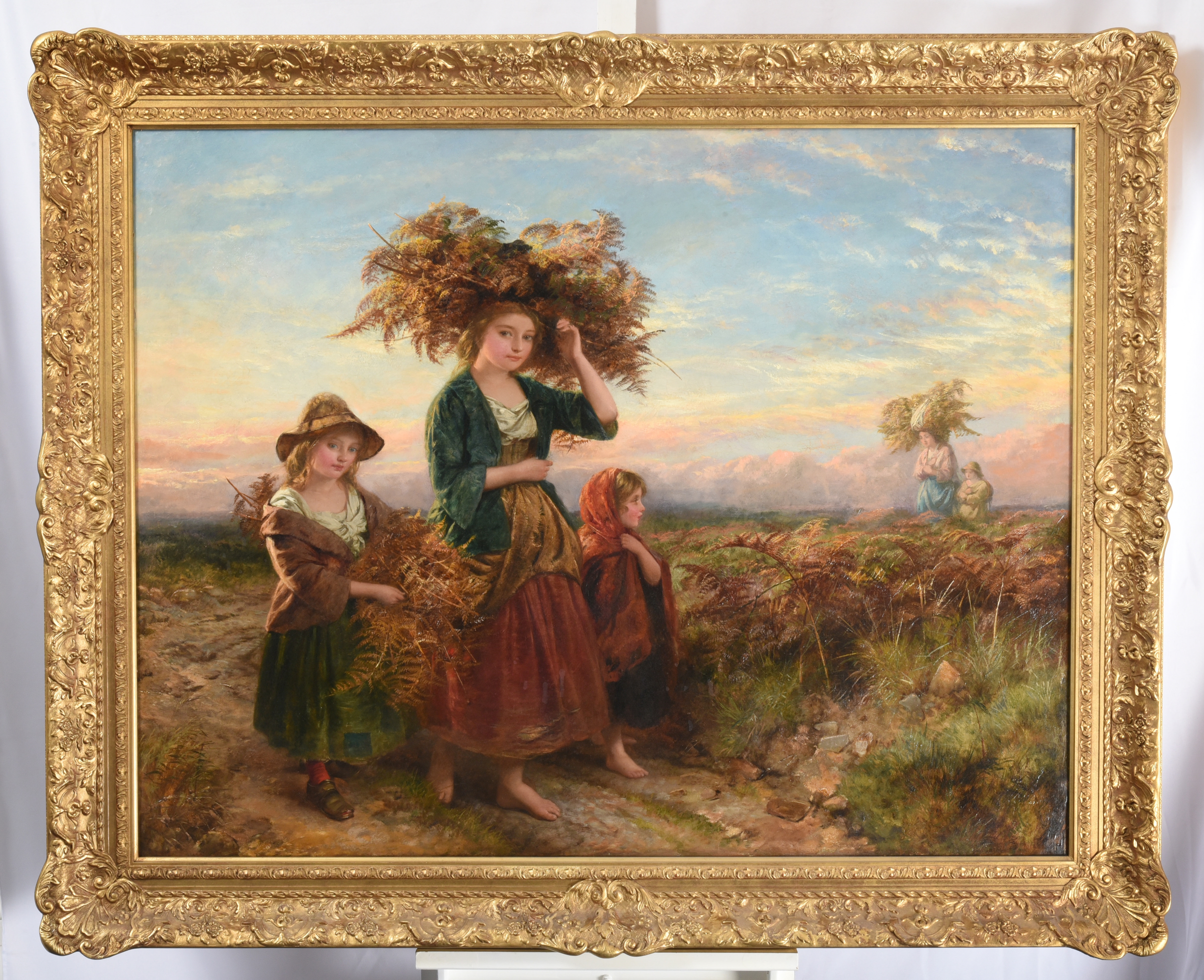 Artwork by Edward John Cobbett, The Fern Gatherers, Made of oil on canvas
