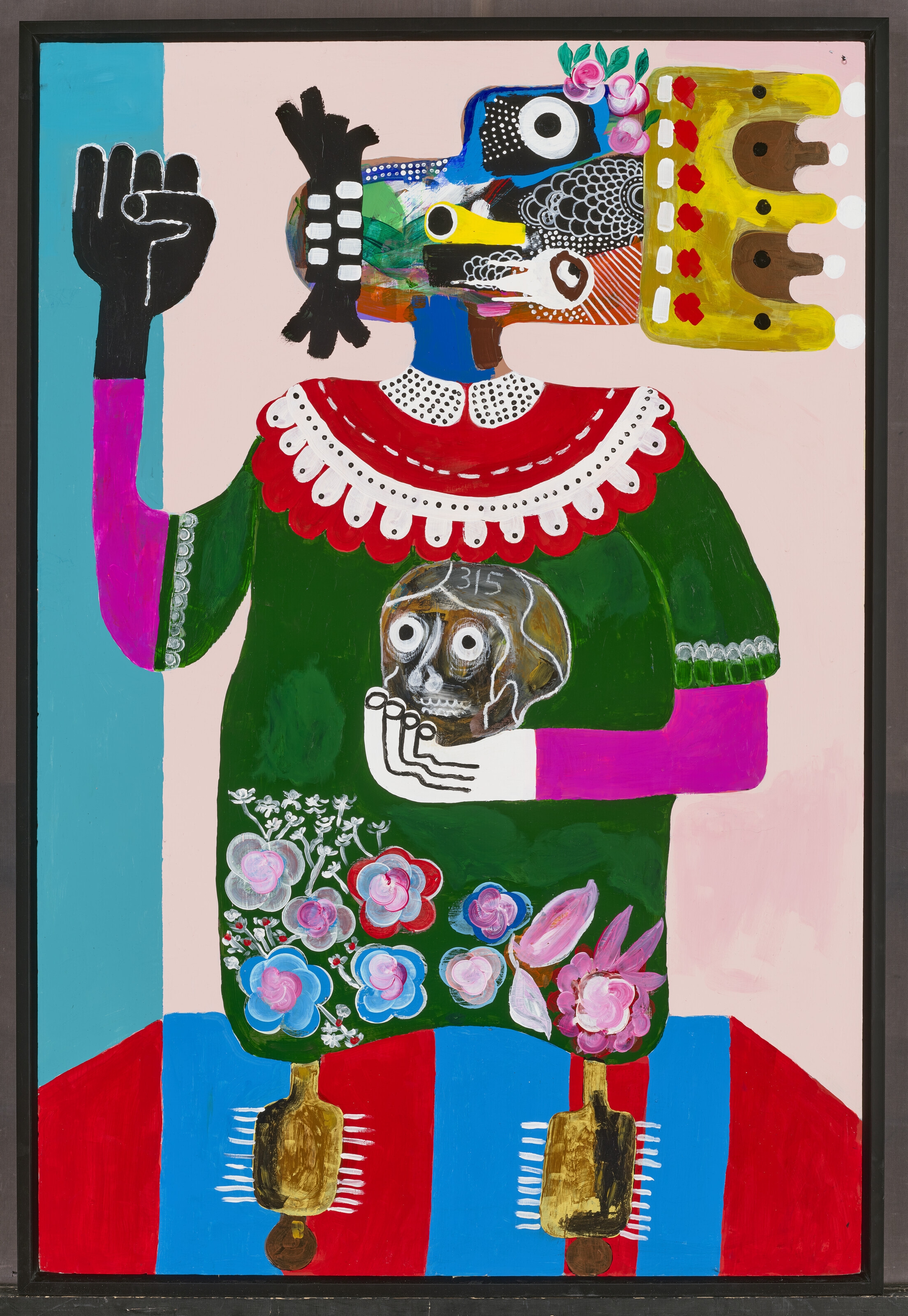 Artwork by Kojo Marfo, Chief and his Calabash, Made of acrylic on foam board