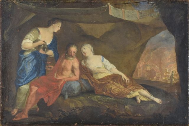 Loth and his daughters by French School, 18th Century