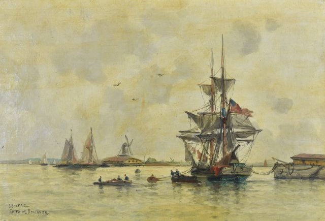 Artwork by Leon Leclerc, Coasts of Holland, Made of oil on canvas