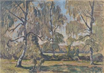 Study of Birch Trees in Springtime in Saint-Paul - Abel Gay