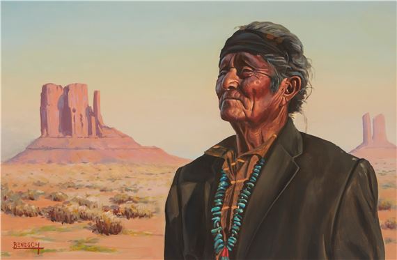 Navajo man near Monument Valley by Louis Benesch