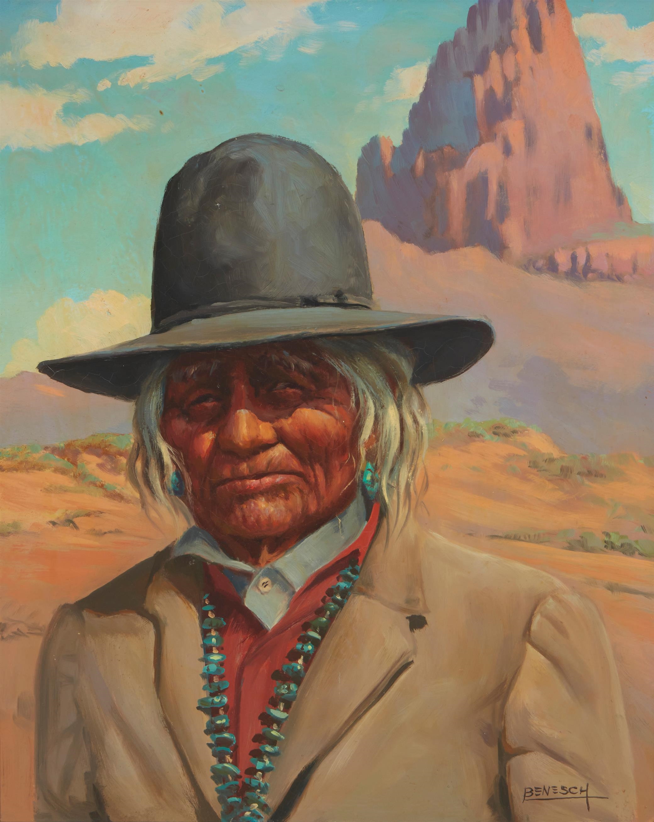 Artwork by Louis Benesch, "Natani", Made of Oil on Masonite