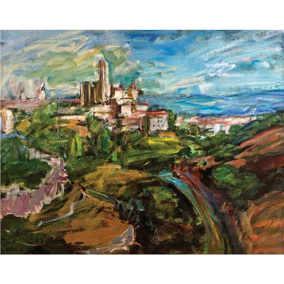 Paisaje con ciudad by Manuel Narvaez Patiño