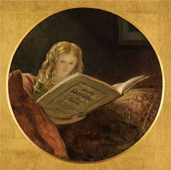 Portrait of a Little Girl Reading by Francis John Wyburd
