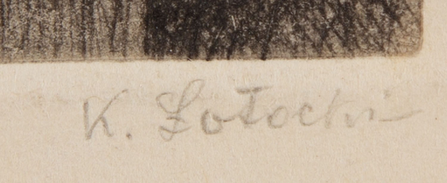 Artwork by Kazimierz Lotocki, Apse of a church etching/paper, Made of etching/paper