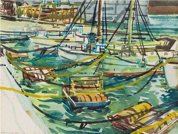 Bobbing Boats by Richard Cheales, dated 1971