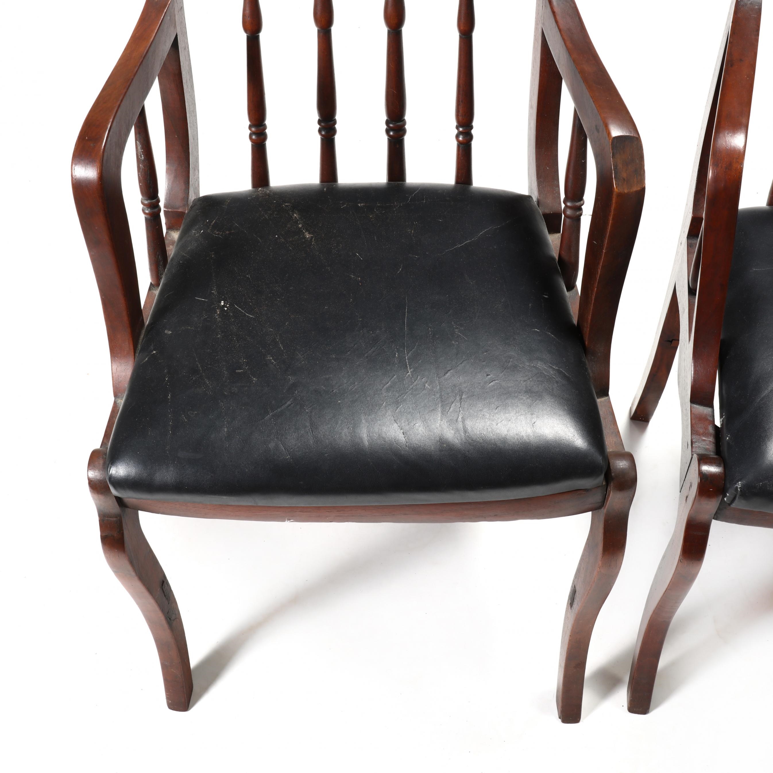 Artwork by Thomas Day, Set of Three Walnut Armchairs, Made of walnut  (3)